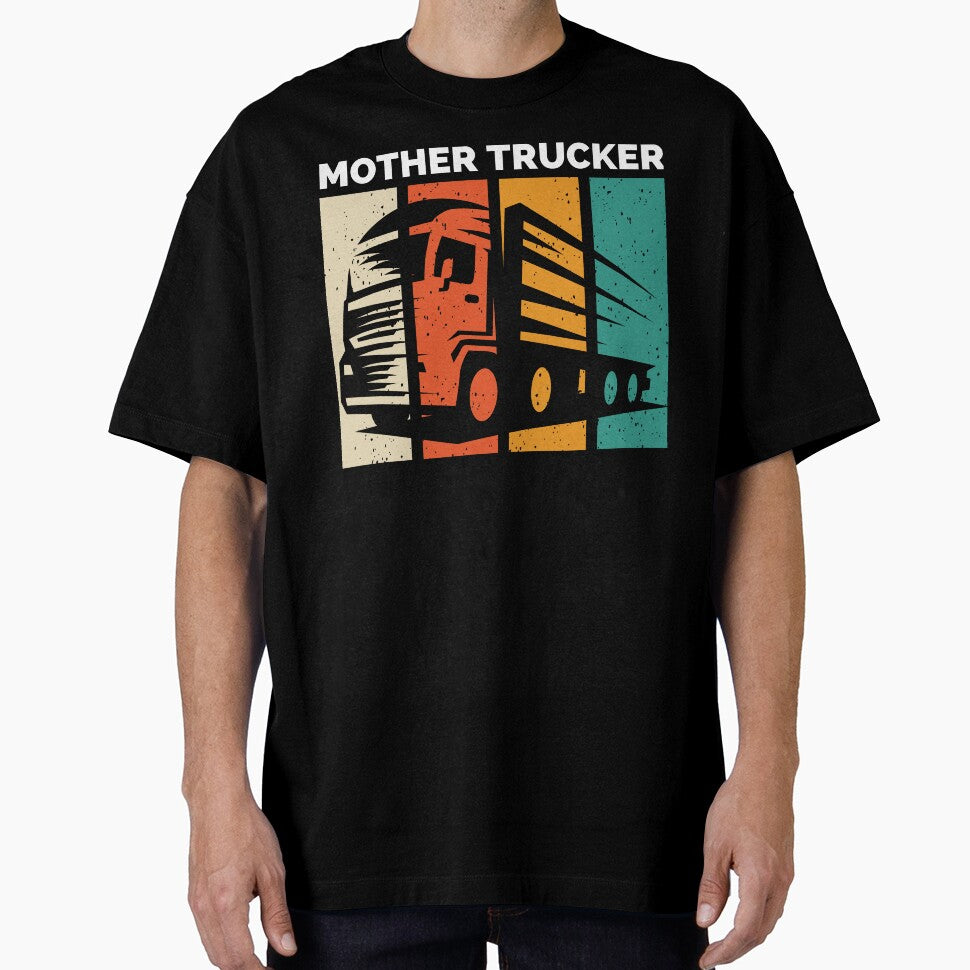 Mother Trucker, Trucker Girl, Lady Truck Driver, Retro, Distressed by Anniko Art Studio
