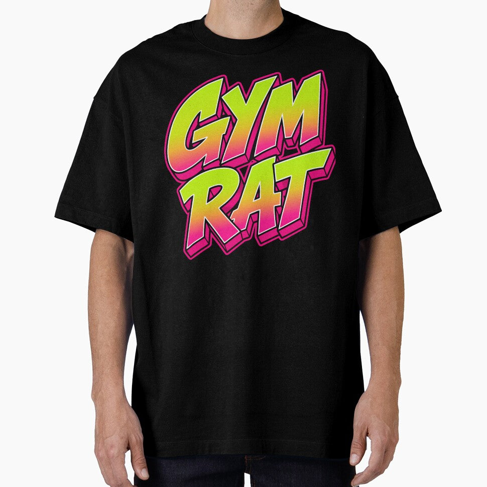 Gym Rat Neon Graffiti – Lime to Hot Pink Gradient Fitness Design by ShirtRemarks