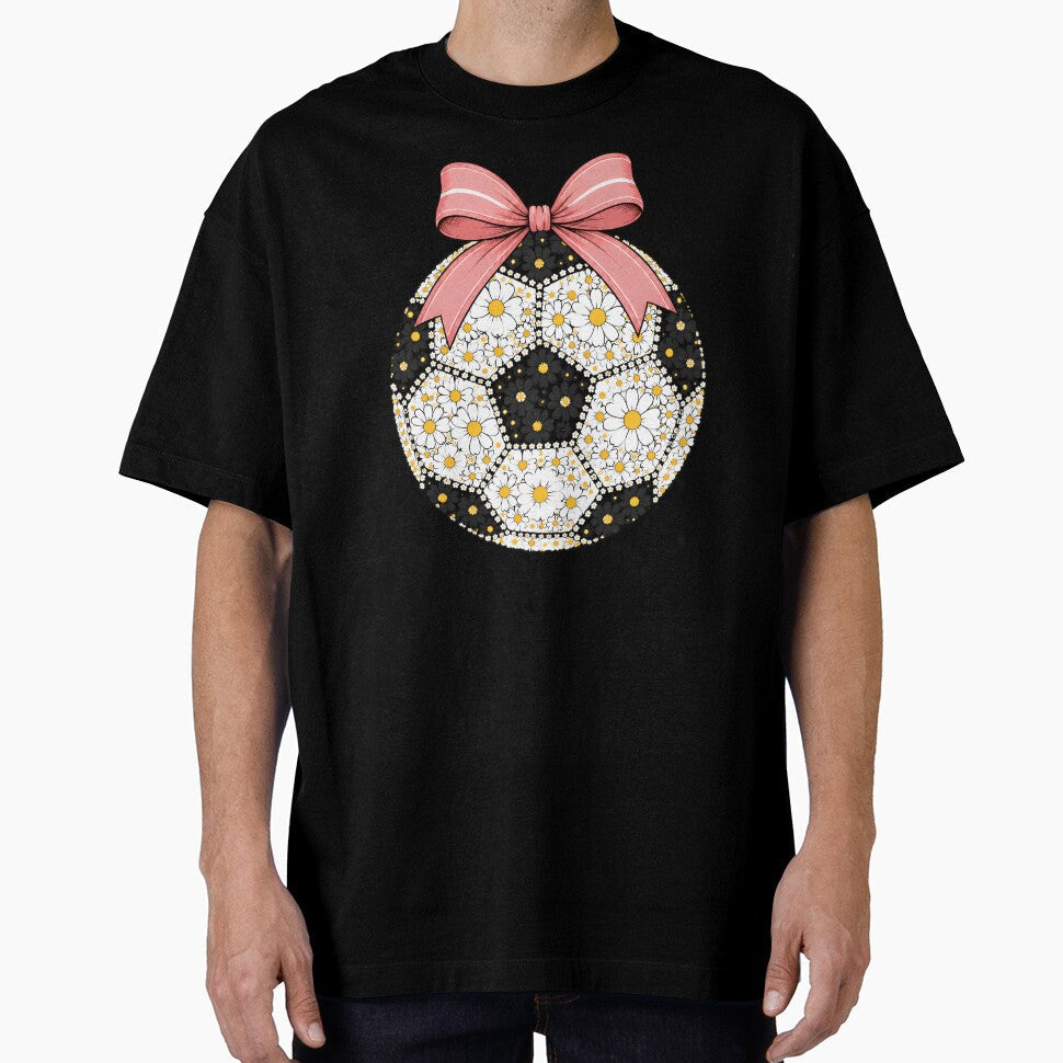 Floral Soccer Ball Pink Bow by GenesixDesign