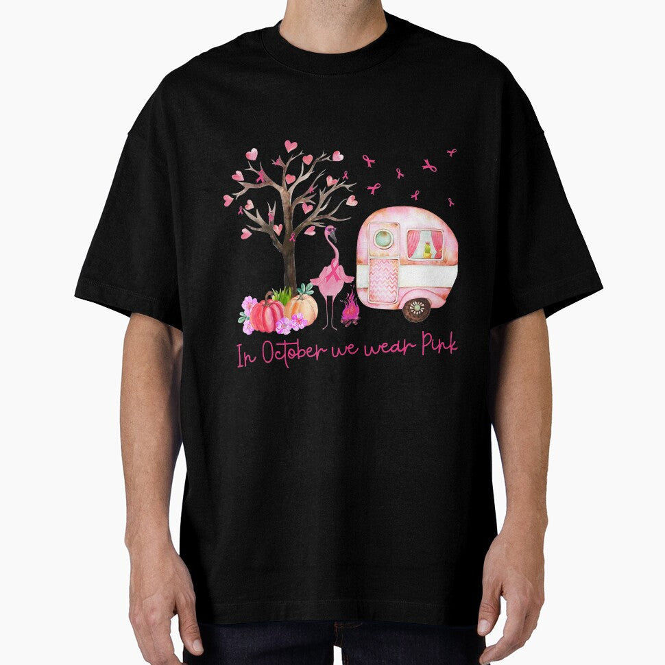 In October We Wear Pink Flamingo Camping by JonesErin