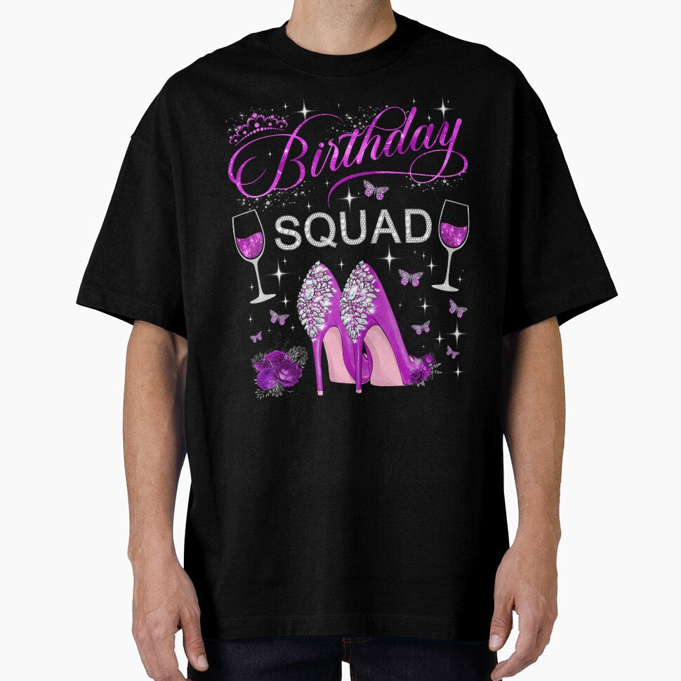 Birthday Squad Purple Butterflies High Heels Diva Squad by TysonLangosh
