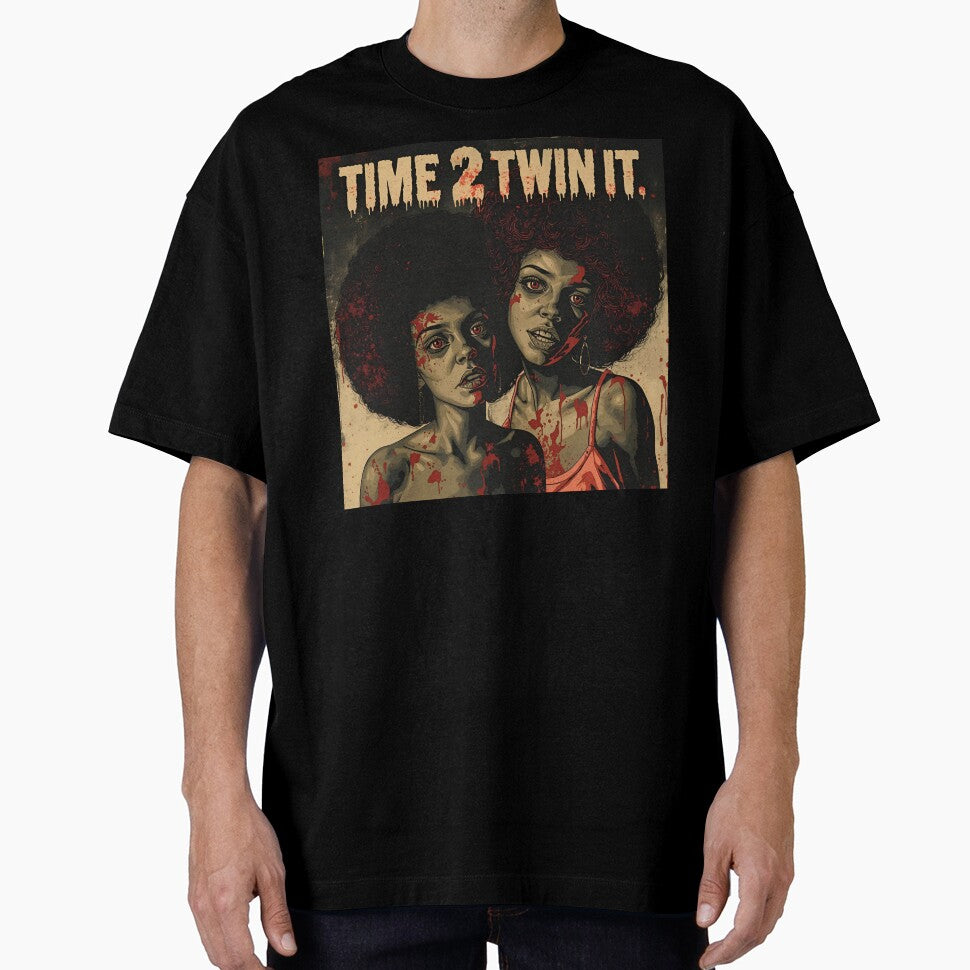 Time 2 Twin It Scary DIY Shirt Vintage Horror and Halloween Craft Tee by LAVegasVibes