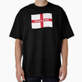 England Wave Flag With Text (On Black) by STUDIO-72