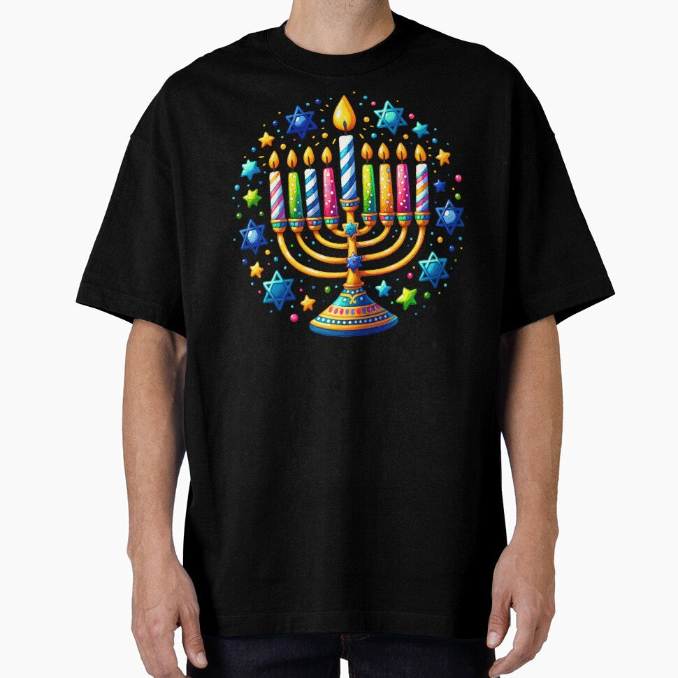 Colorful Hanukkah Menorah Design With Stars Of David by DEC02