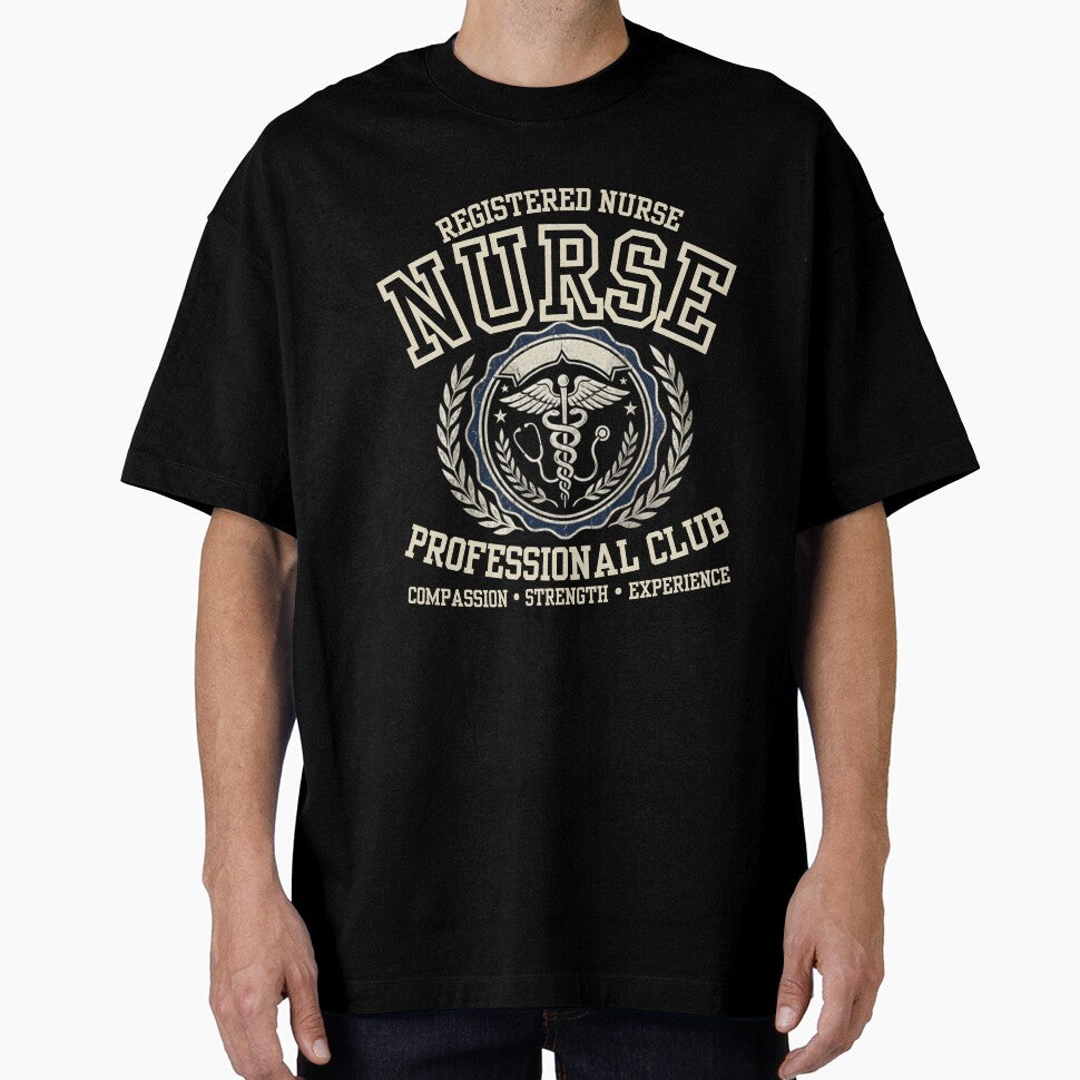 Registered Nurse Shirt, Vintage Varsity Nurse Professional Club Design, RN Gift by VibeTherapyArt