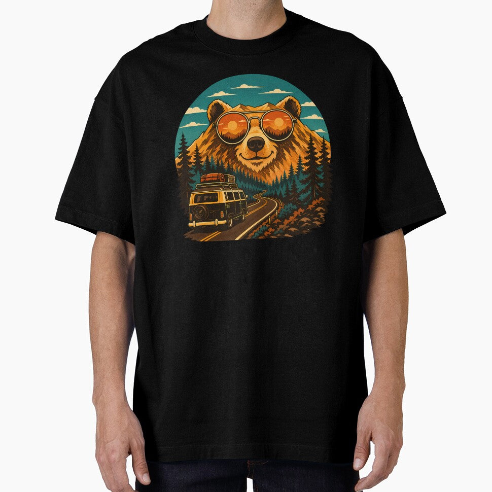 Vintage Van Life Bear Camper Sunset Adventure by chattsuede