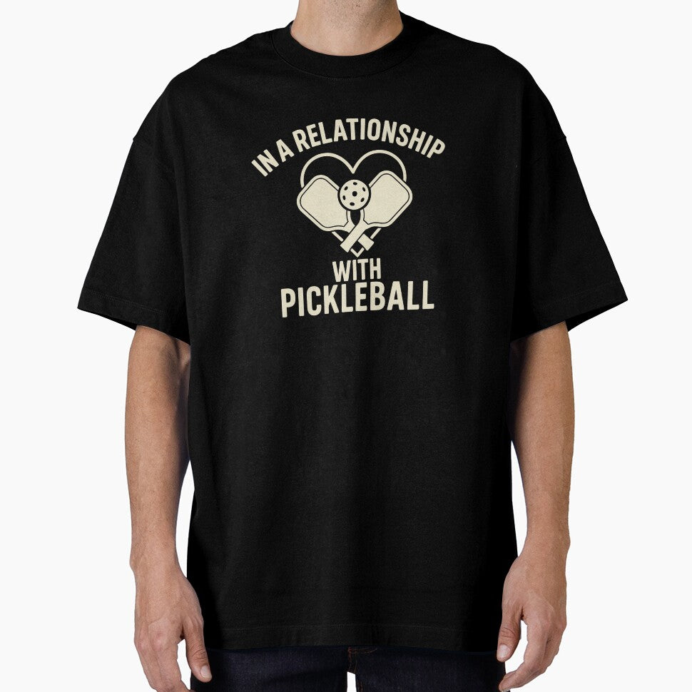 In a Relationship With Pickleball T-Shirt – Cute Heart Paddle Design for Players and Fans by BeeClassyDesign