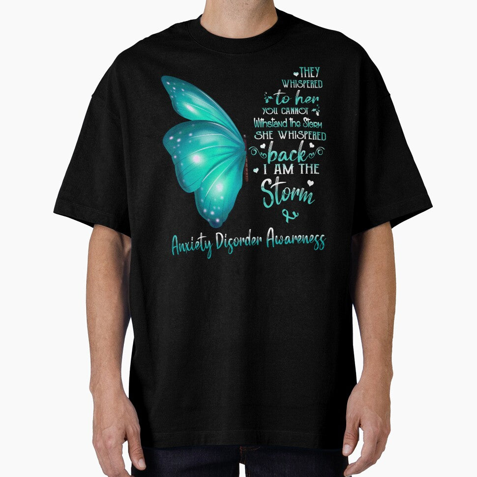 She Whispered Back I Am The Storm Anxiety Disorder Awareness Butterfly by frechettee