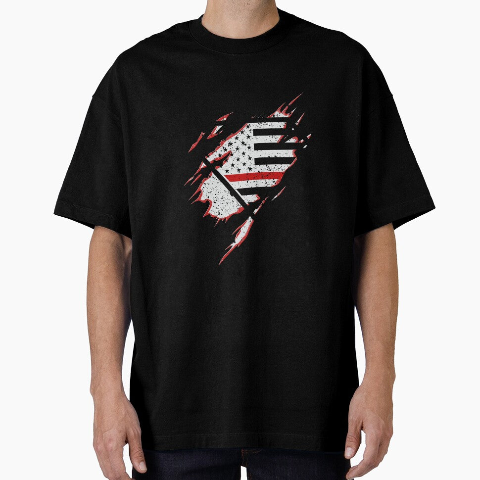 Gift for Firefighter Proud Strong Appreciation US flag by djpraxis