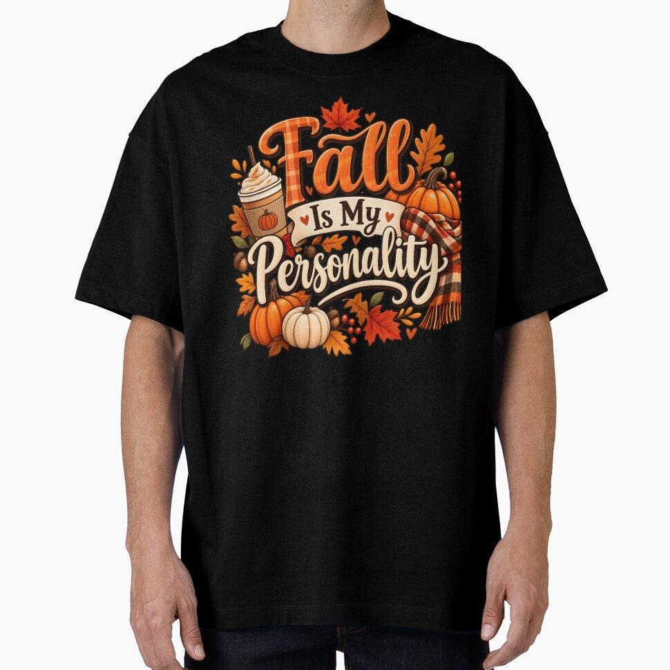Fall Is My Personality – Cozy Autumn Pumpkin & Coffee Design by blankTeeShirt