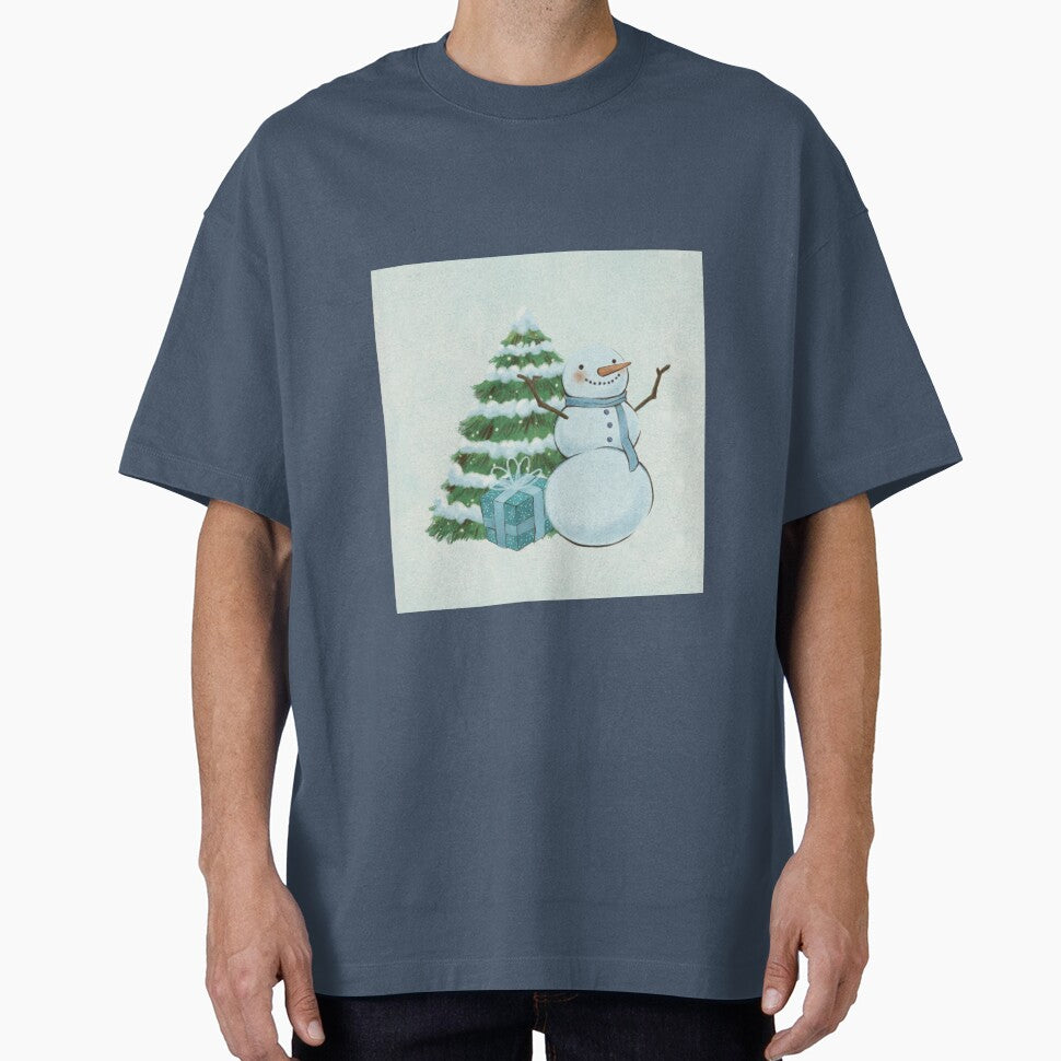 Cute and Funny Snowman, Christmas Tree Holiday Pattern, Christmas Theme by silviaol