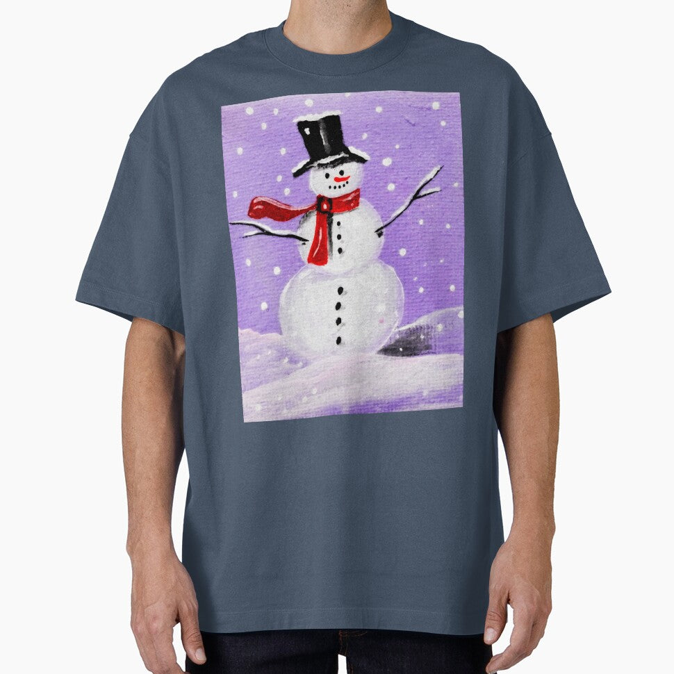 Happy snowman painted on canvas - this is a cute winter motif by Anke Franikowski