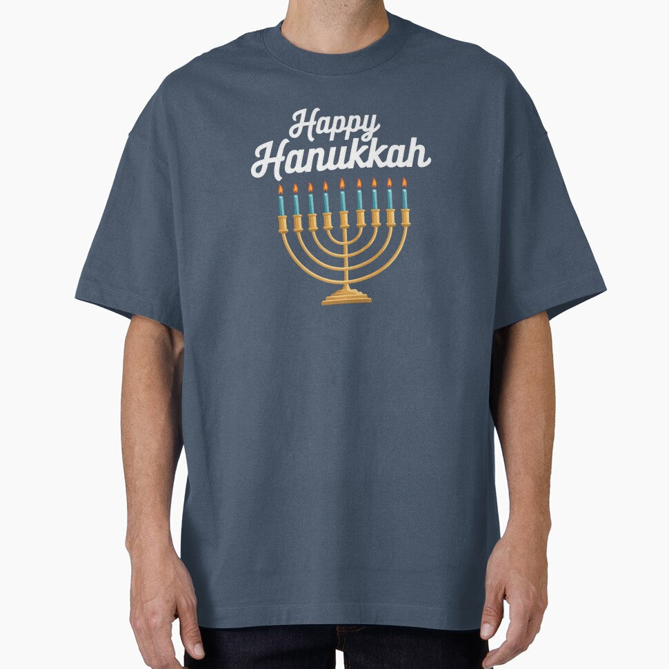 Happy Hanukkah Menorah by FunkyCatDesigns