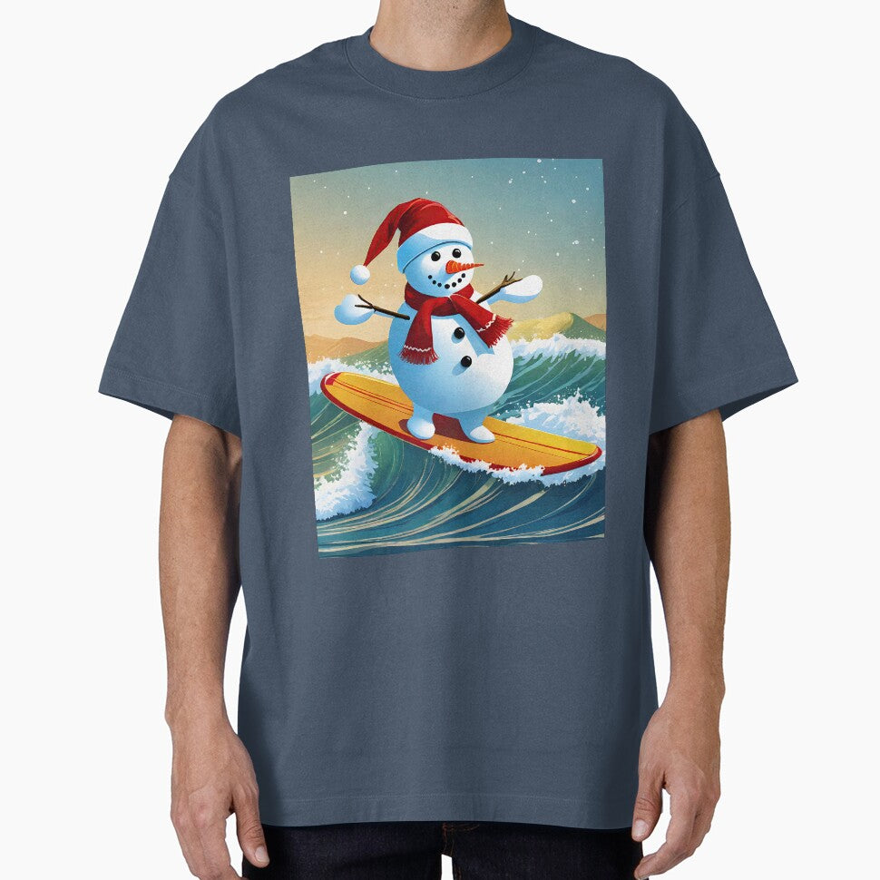 Snowman Surfer #1  On Vacation - Stoked Frosty Glide by Artekinium