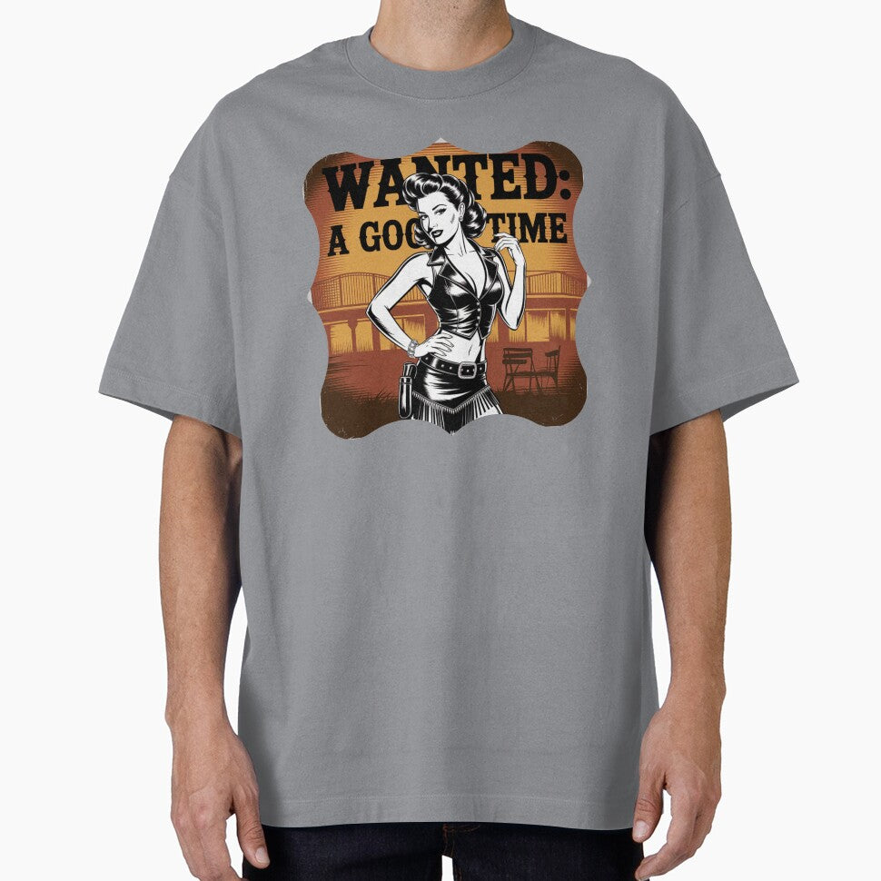 Wanted A Good Time – Retro Pinup Cowgirl Funny Western Art by Redjakkal