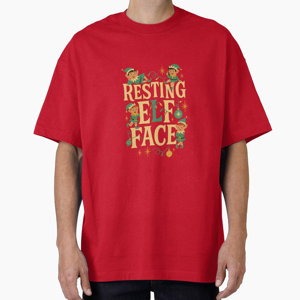 Resting Elf Face – Funny Retro Christmas Typography Holiday Design by FluffyCreative