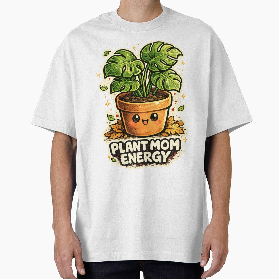Plant Mom Energy Cute Kawaii Monstera – Plant Lover Cottagecore Gift by SaNaCreation13