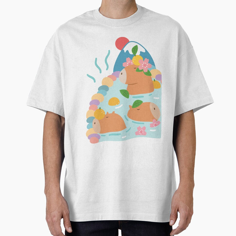 Japanese Capybara Hot Spring by Lulupainting