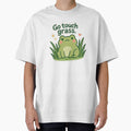 Go Touch Grass Grumpy Green Frog by DivinelyAligned8