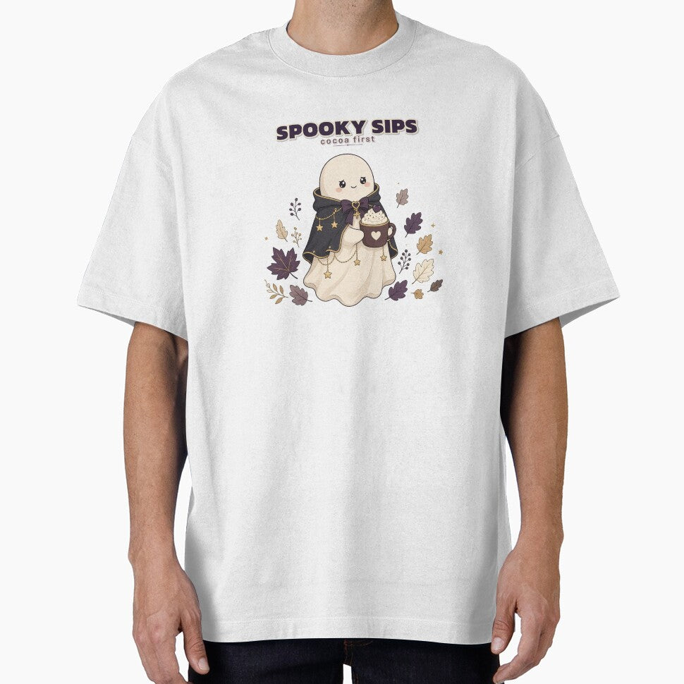 Spooky Sips Ghost Cocoa Cozy Gothic by ObjCrea123