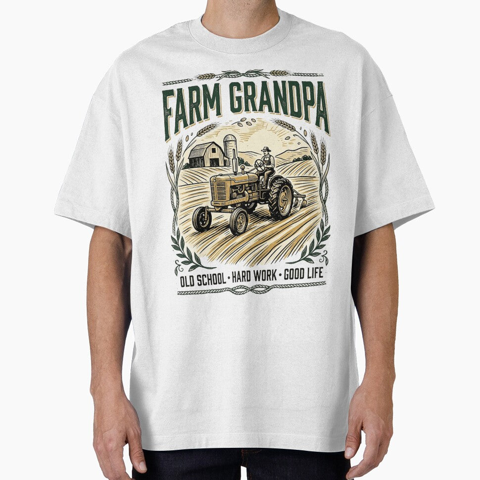 Farm Grandpa Vintage Tractor Country Family Retro Gift by Mahilis