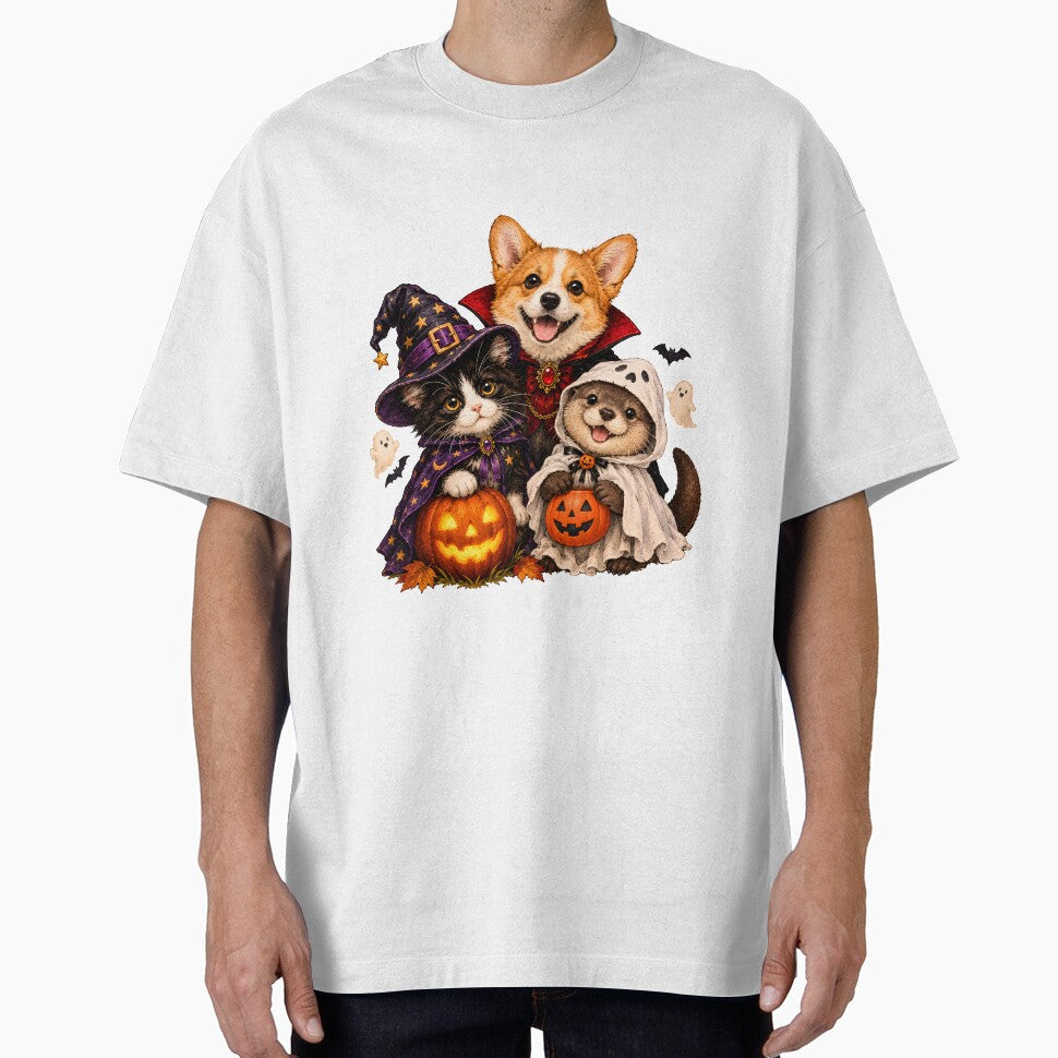 Cute Halloween Corgi Cat and Otter Spooky Season Costumes by RoyesButler