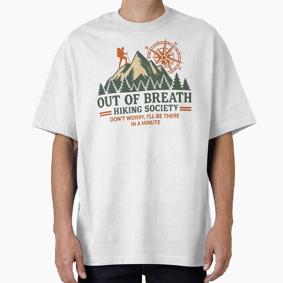 Out of Breath Hiking Society, Hiking Humor, Trail Adventure, Mountain Hiking,Outdoor Enthusiast Gift, Mountain Trail Humor, by Orvista
