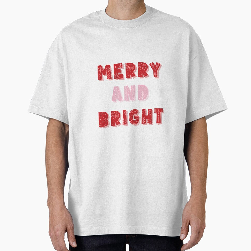 Merry and Bright, Merry Christmas, Christmas, Holiday Season, Pink by Magic Love Art Print