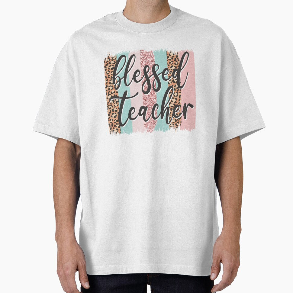 Pink Animal Print Teacher Appreciation Day Blessed Quote by Nicole Creates