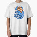 Sleepy Cozy Otter with Blue Star Blanket by TinyWeird