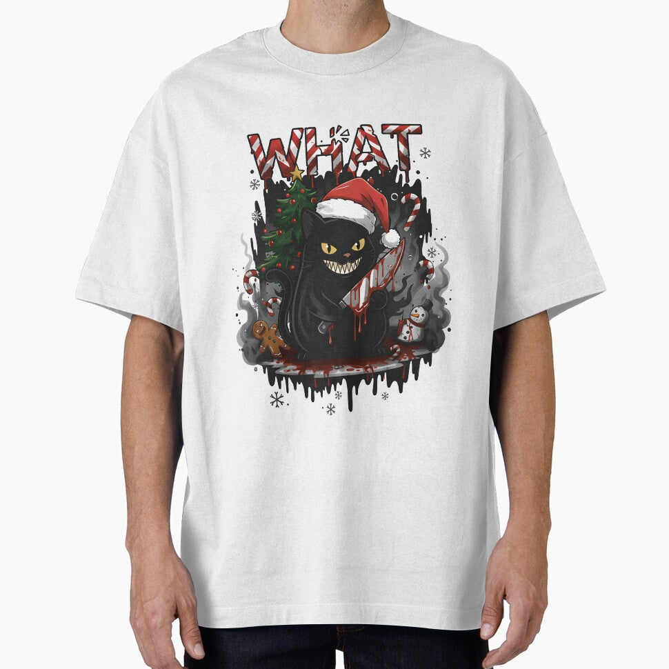 Murderous Christmas Cat What - Funny Black Cat with Knife Creepy Holiday Horror Xmas 2025 by MythicPattern