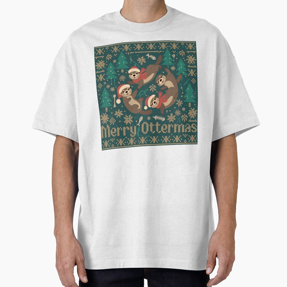 Merry Ottermas, Christmas T-Shirt by NicolasGlowArt