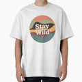 Stay Wild Retro Wavy Landscape Sun by OsbornRowe