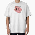 PT Physical Therapy Vers. 2 Unique, Minimalist Periodic Table Acronym, Pink Abstract, Chic Rose Gold, Modern Preppy by PeriodicLabel