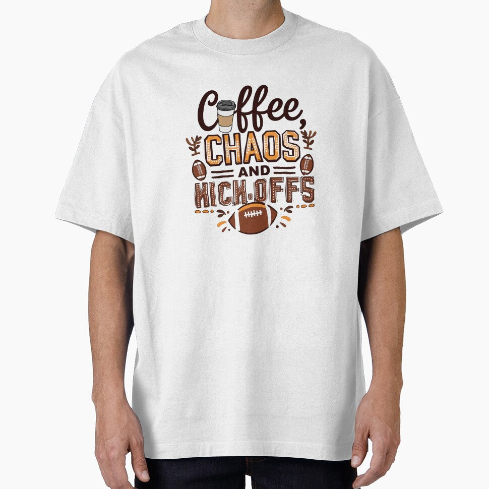 Coffee Chaos and Kick-offs - Funny Football Fan and Mom Quote by CulDeSacCreate
