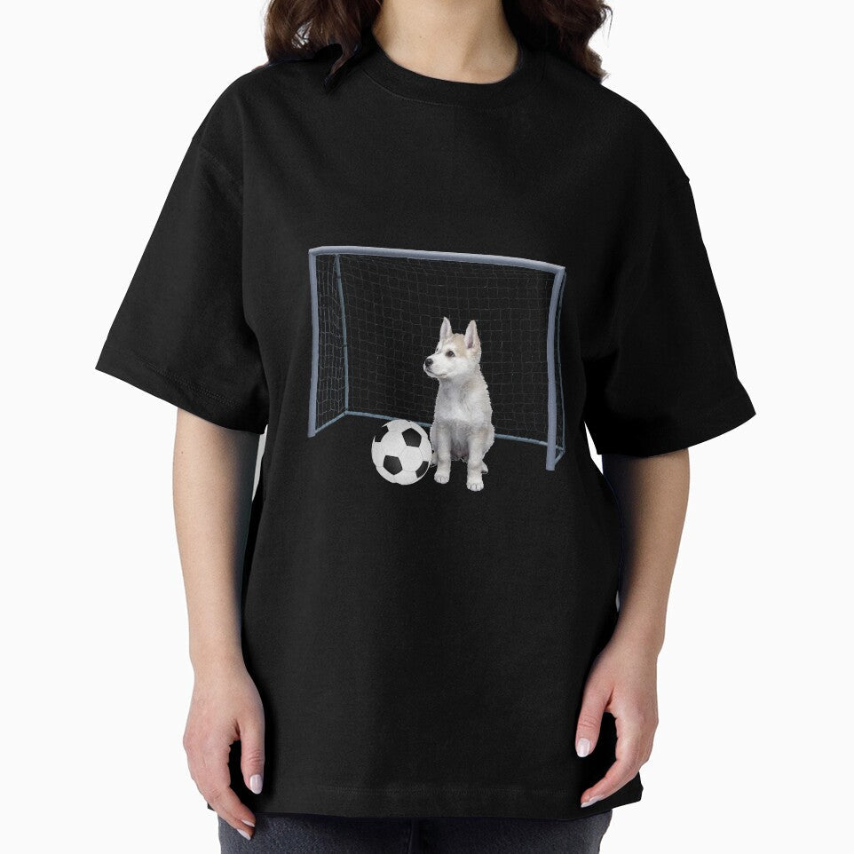 Husky Puppy Dog - Football soccer goal by Move-Art