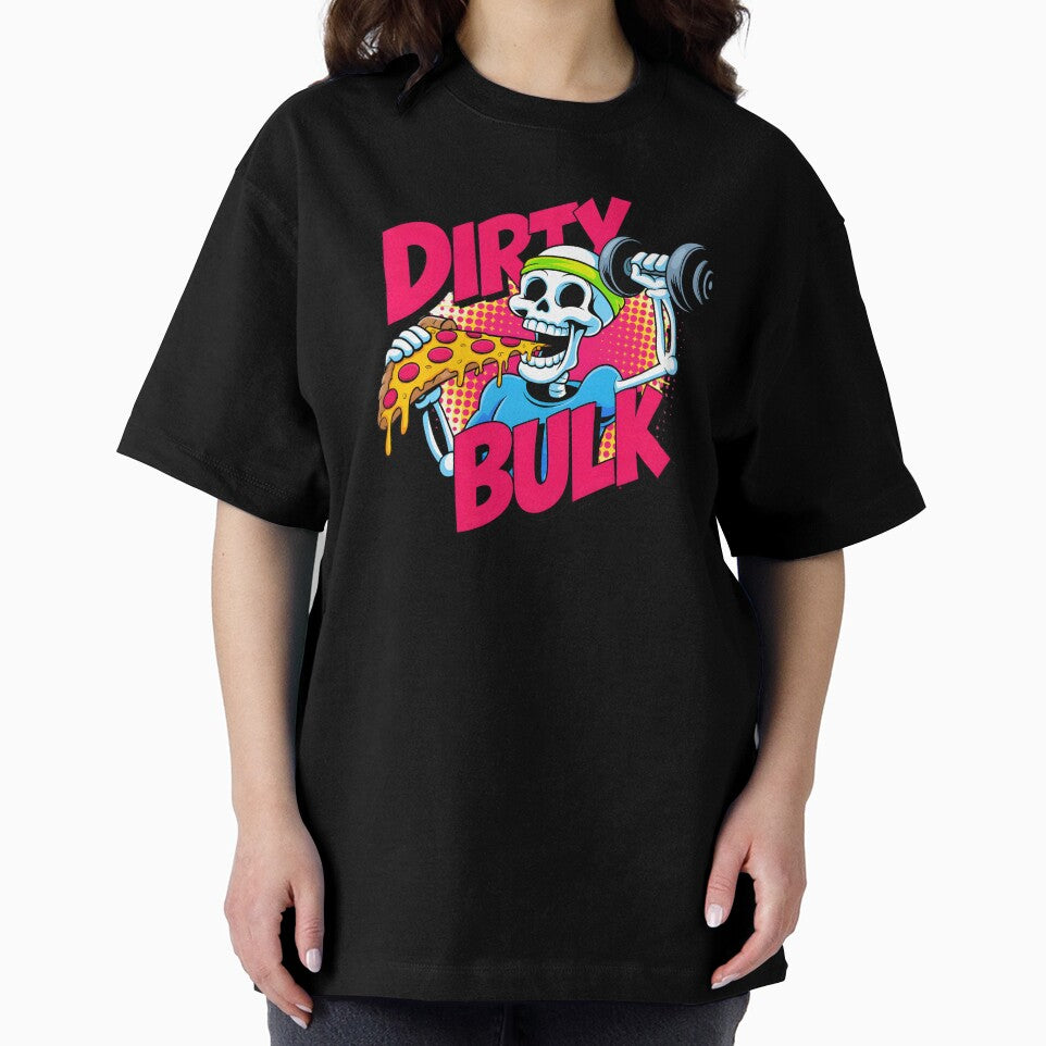 Dirty Bulk Gym Pizza Skeleton Retro by Iron Skull