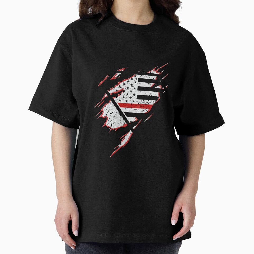 Gift for Firefighter Proud Strong Appreciation US flag by djpraxis