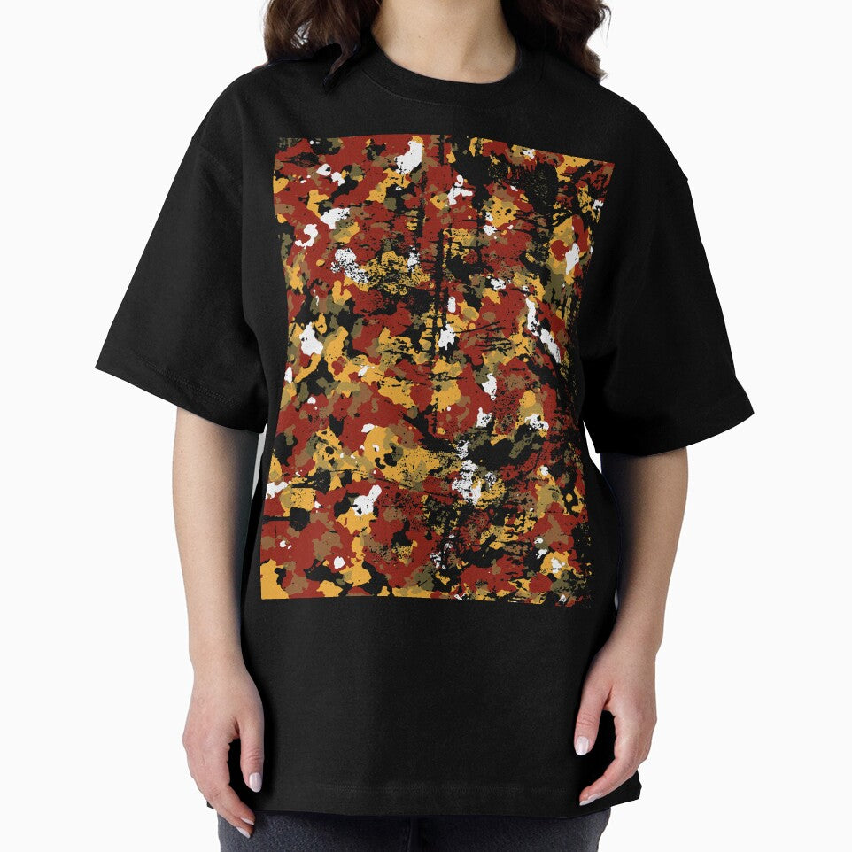 distressed t-shirt and camouflage shirt combined in red by SocialStreet