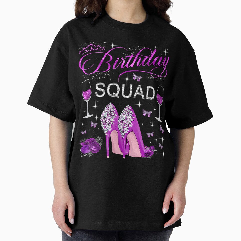 Birthday Squad Purple Butterflies High Heels Diva Squad by TysonLangosh