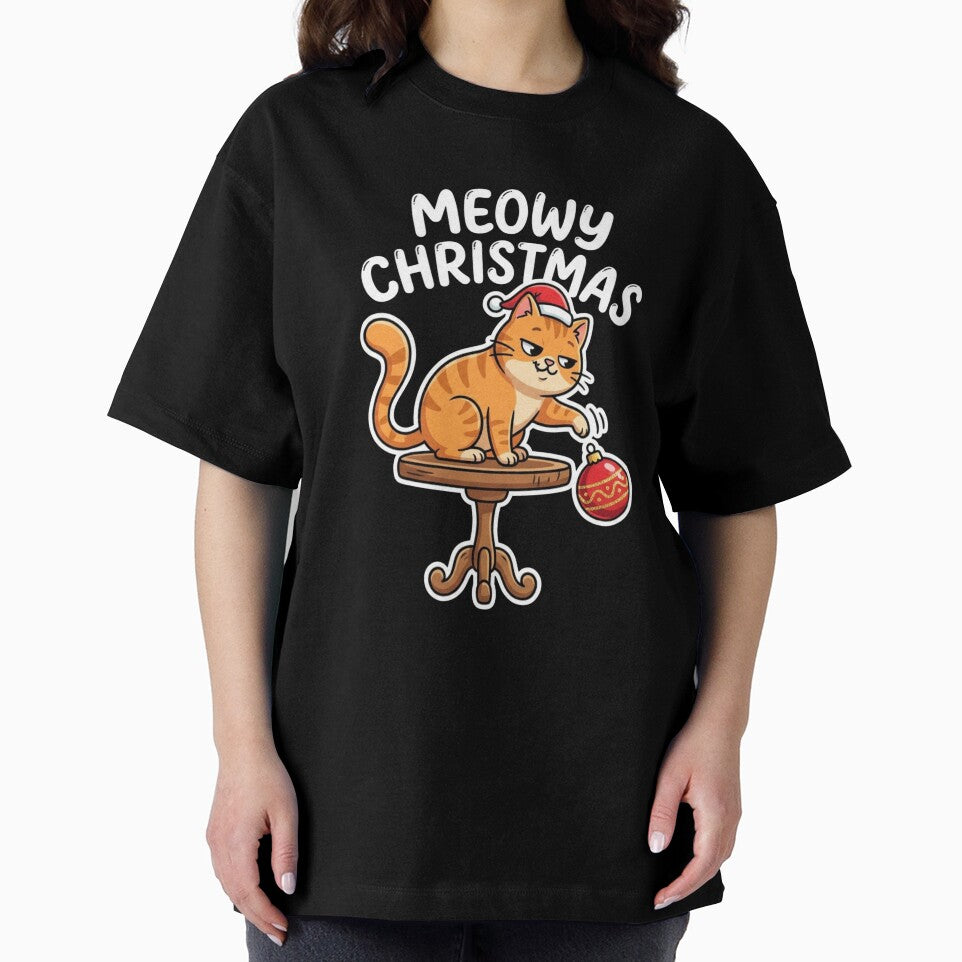 Meowy Christmas Funny Cat Knocking Off Ornament by TeNovaStudio ⭐⭐⭐⭐⭐