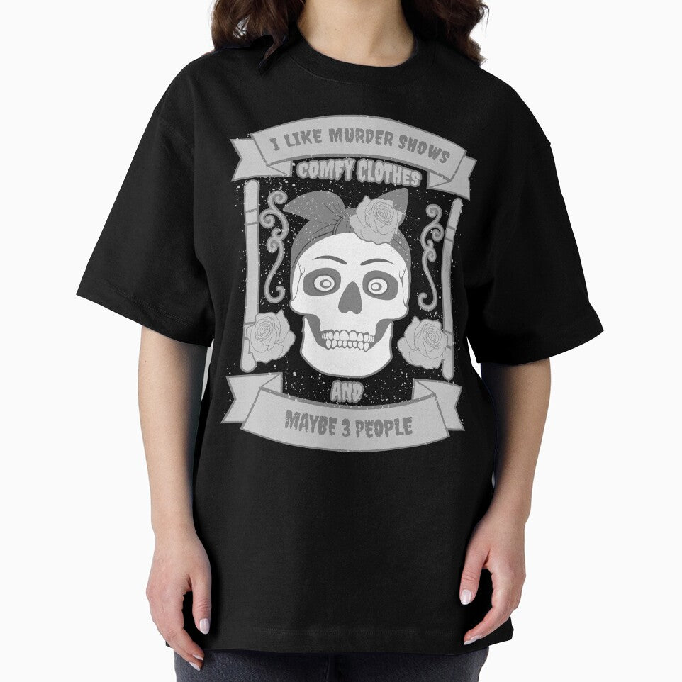 I Like Murder Shows Comfy Clothes and Maybe 3 People -Vintage Calligraphy Retro Liquor T-Shirt and Sticker design by bluehatgraphics