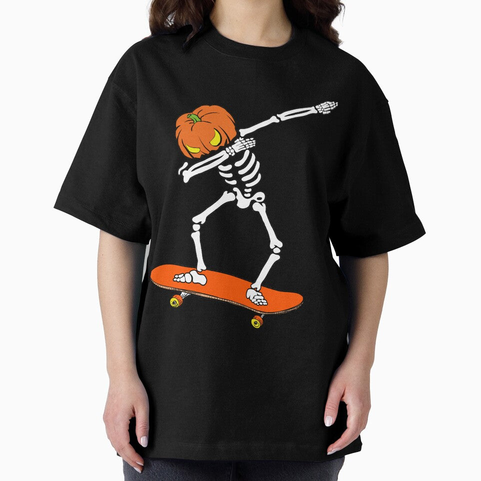 Dabbing Skeleton Skateboard Pumpkin Halloween Costume by Andree Lee