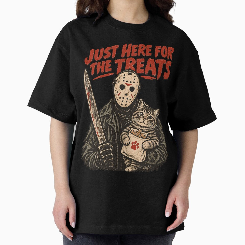 Just Here for the Treats – Funny Horror Cat by Moonroot Studio