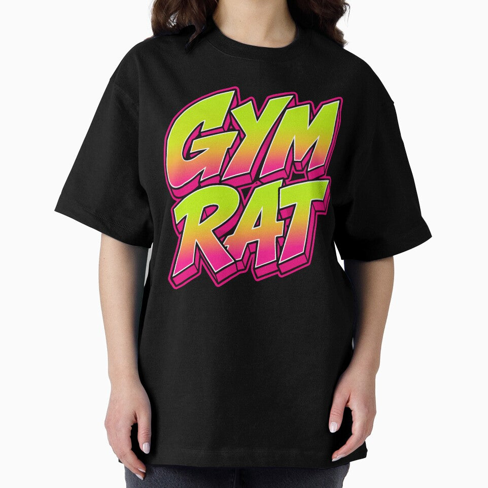 Gym Rat Neon Graffiti – Lime to Hot Pink Gradient Fitness Design by ShirtRemarks