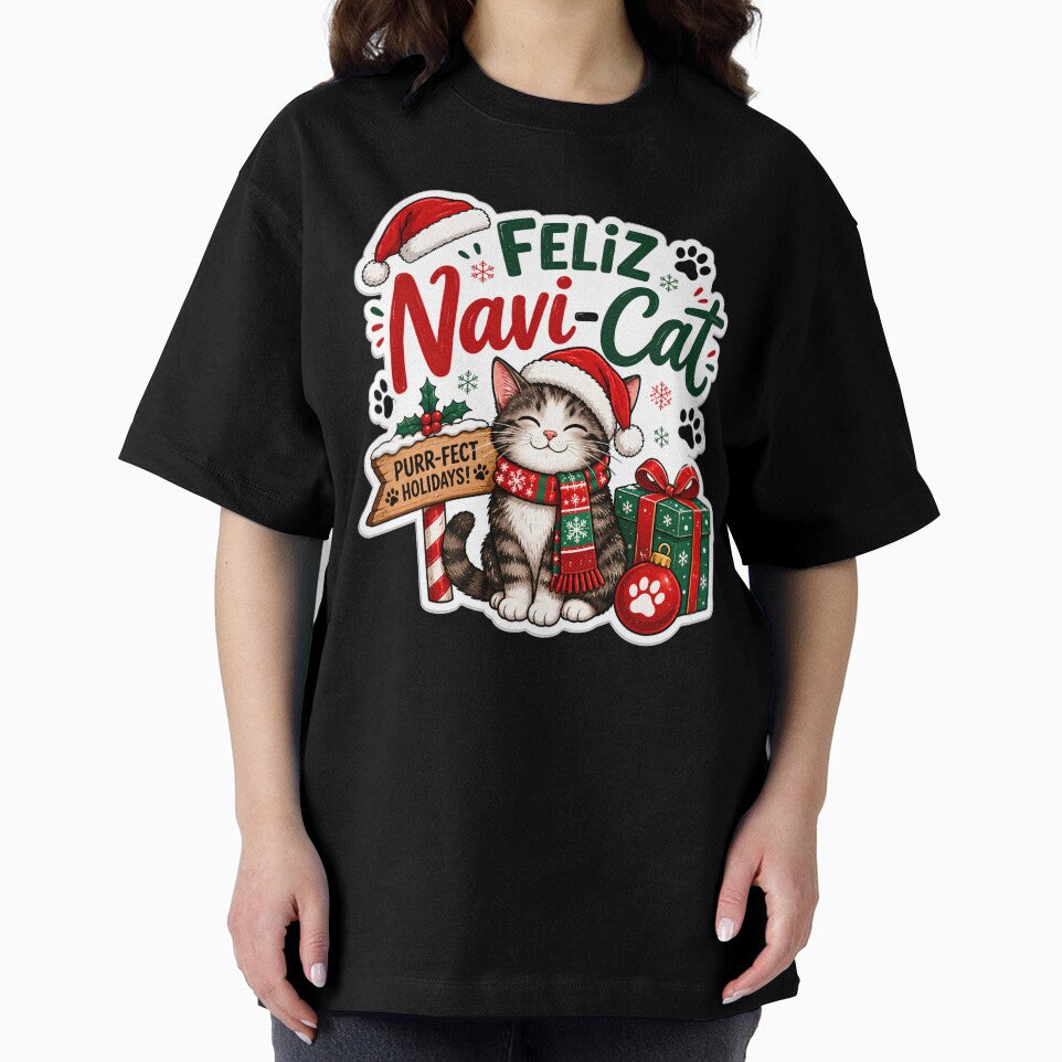 Feliz Navi-Cat – Funny Christmas Cat Holiday Pun by SVALANART