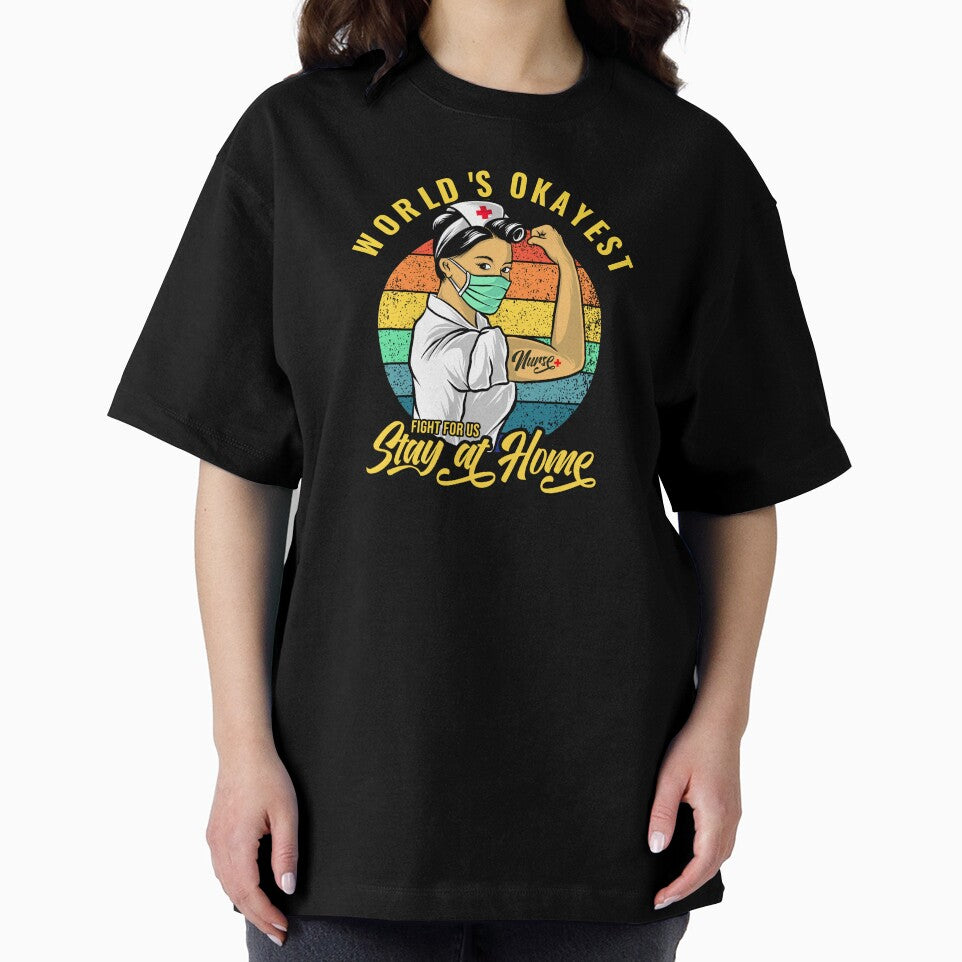 World's Okayest Nurse, Cute Nurses Quotes Stay at Home Gifts by PrintOfi