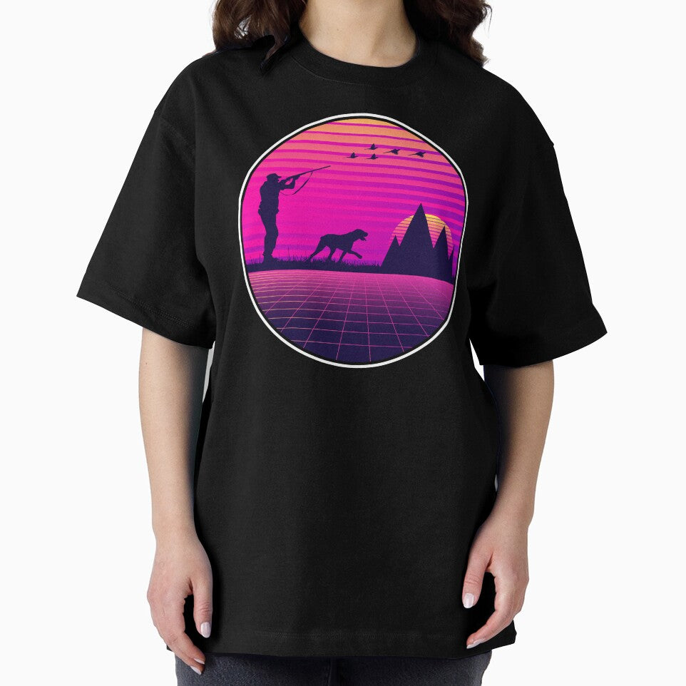 Vaporwave Style Pheasant Hunting Upland Bird Hunter Dog by merchzy