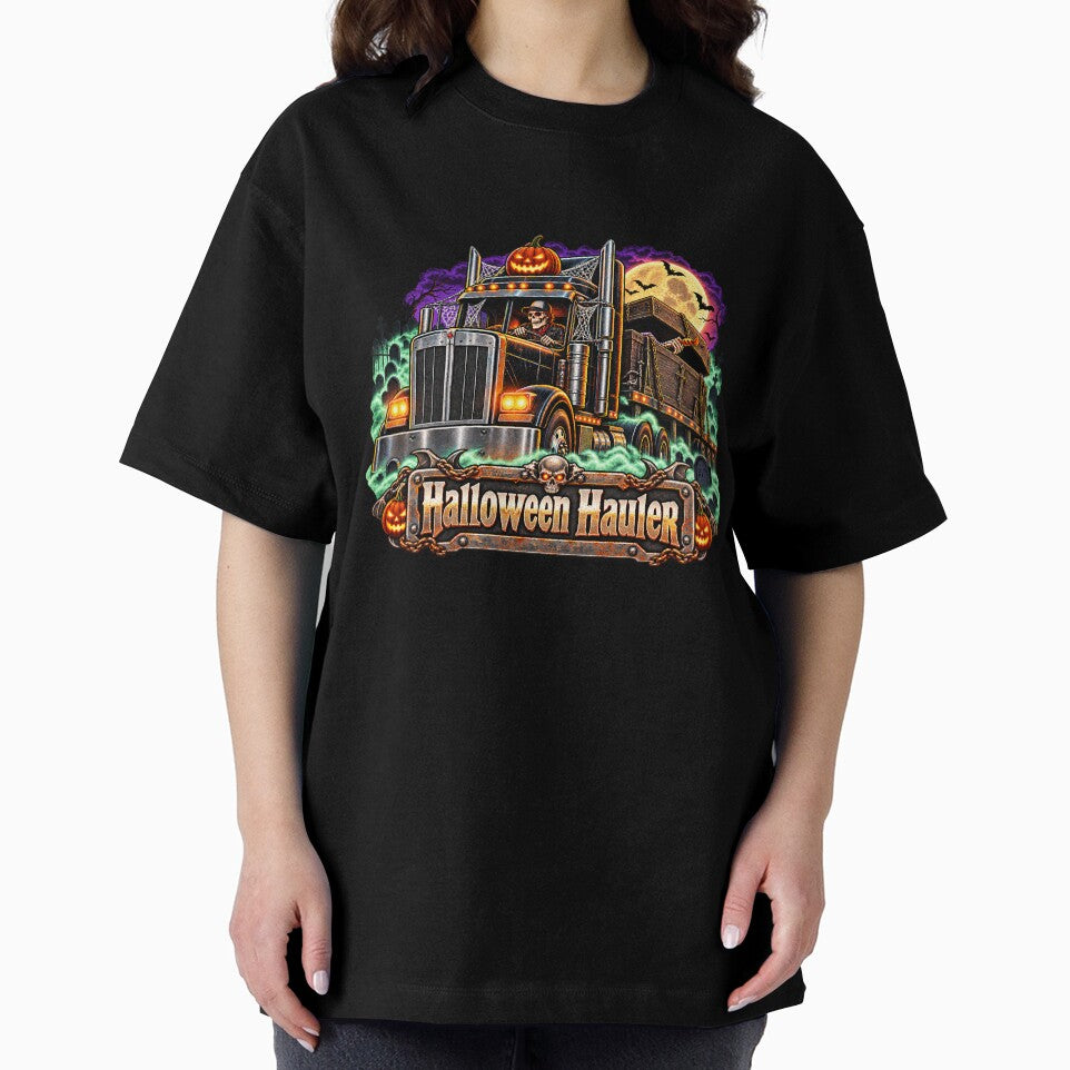 Halloween Hauler Skeleton Driver Semi Truck - Coffin Hauler Art by NomadForge
