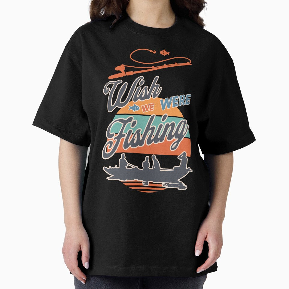 Wish We Were Fishing Retro Design by DesignByJMc